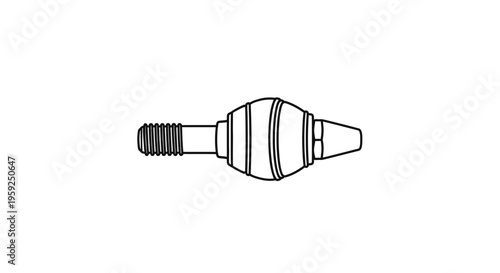 Industrial Ball Valve Component with Threaded End and Tapered Nozzle