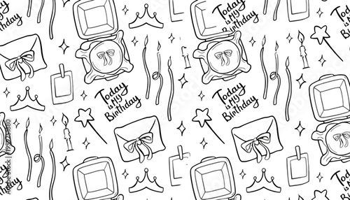 Birthday vector illustration with gift box and today is my birthday text