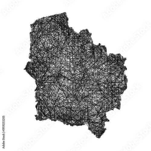Sketch Hauts-de-France outline map design