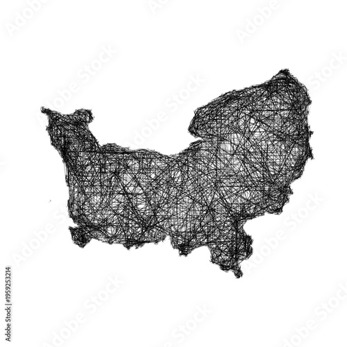 Sketch Normandie outline map design
