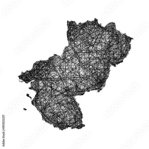 Sketch Pays de la Loire outline map design