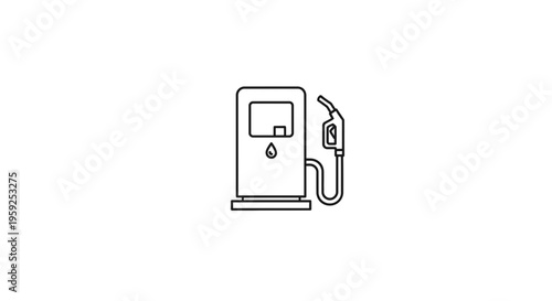 Gas Station Pump Icon, Fueling Service, Energy Supply, Transportation Concept
