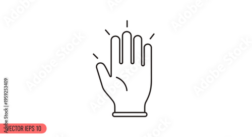 Gloved Hand Icon, Cleanliness, Protection, Medical, Hygiene, Safety, Vector Art