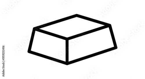 Gold Bar Icon, Shiny Precious Metal Ingot, Finance and Investment Symbol