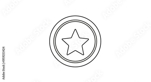Gold Star Medal Icon, Award Symbol, Achievement Badge, Success Emblem, Victory Star