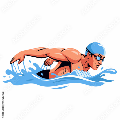 Man swimming in the water fast.