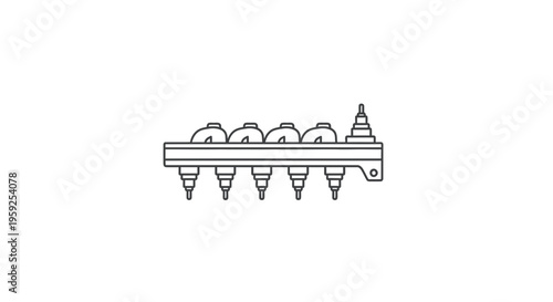 Fuel Injector Rail System Line Icon - Automotive Engine Part