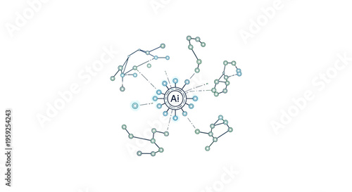 Molecular structure illustration with chemical bonds.