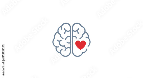 Brain with a heart symbol inside.