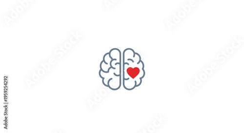 Brain with a heart symbol inside.