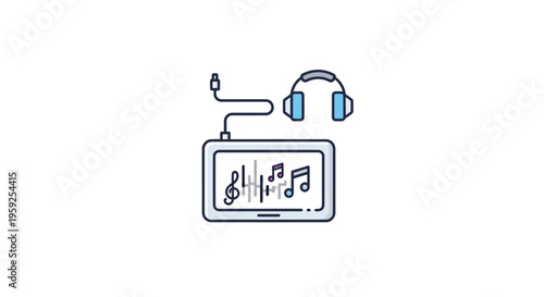 Music streaming on a device.