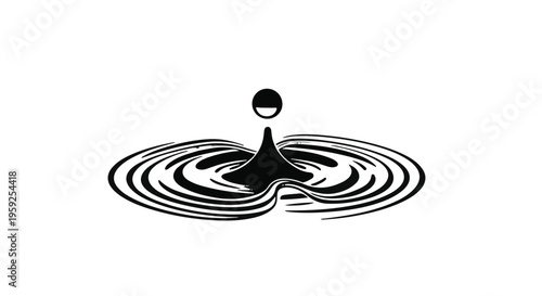 A single water droplet creating ripples on a calm surface, symbolizing impact and reflection.