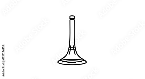 Engine Valve Icon Line Art: Mechanical Component for Automotive and Industrial Design