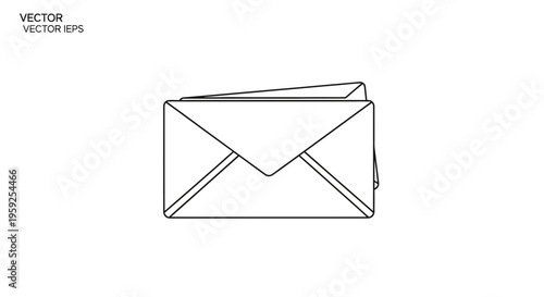 Envelope Icon, Mail Symbol, Email Message, Letter Communication, Vector Graphic