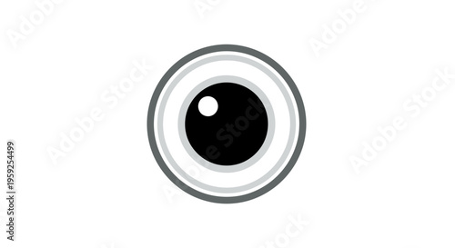 a black and white eye with a white background.