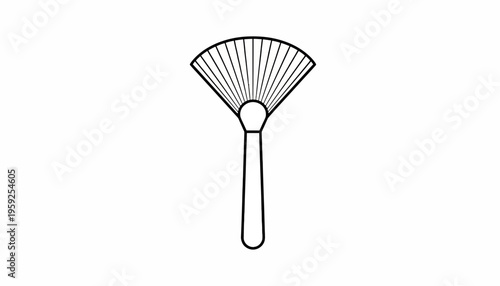 Fan Brush for Makeup Application, Cosmetic Tool, Isolated on White Background