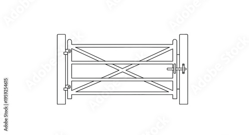 Farm Gate, Agricultural Entrance, Rural Livestock Barrier, Metal Field Gate, Countryside Access