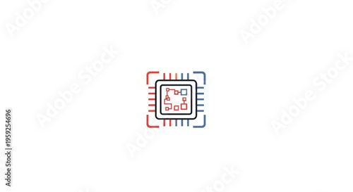 A colorful illustration of a microchip.