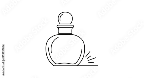 Elegant Perfume Bottle Icon, Minimalist Line Art, Beauty and Fragrance Symbol