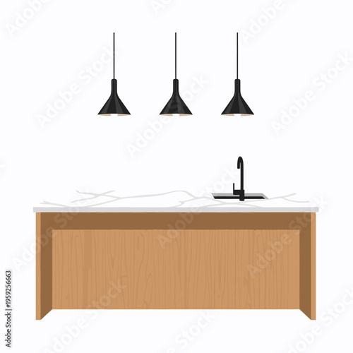 Modern kitchen sink and faucet.