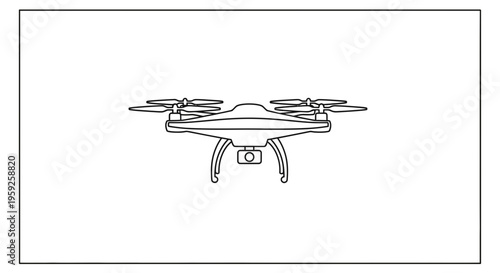 Drone with camera, aerial photography, quadcopter, modern technology, isolated on white background