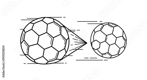 Dynamic Soccer Ball in Motion, Speed Lines, Sport Concept