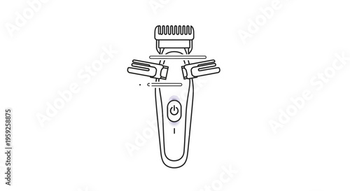 Electric Beard Trimmer with Attachments, Grooming Tool Icon