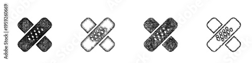 Sketch bandage icon design set