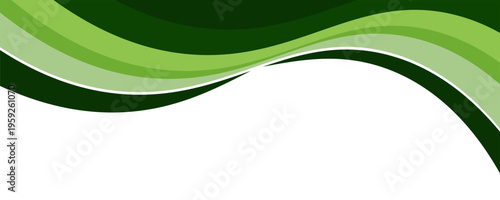 Stylish vector illustration with varying shades of green flowing in a wave pattern, ideal for corporate presentations or web banners.