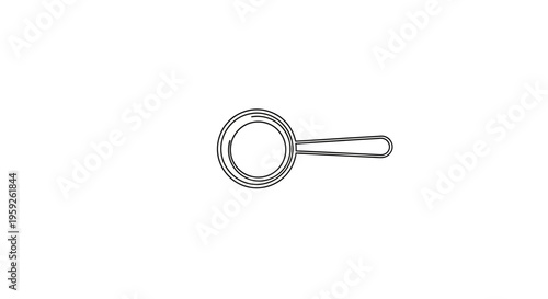Magnifying Glass Icon, Simple Line Art, Search and Discovery Symbol