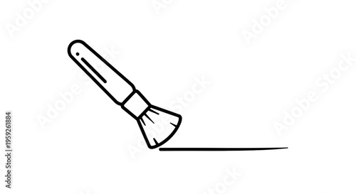 Makeup Brush Drawing Line on White Background, Beauty and Cosmetics Concept