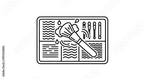 Makeup Brush Cleaning Mat with Water and Soap Bubbles