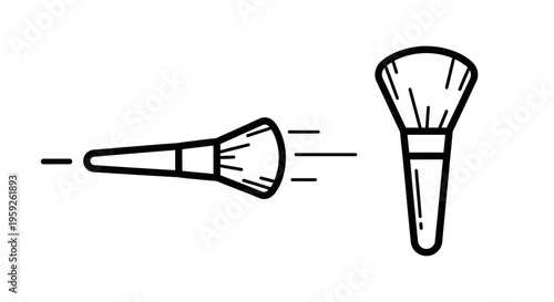 Makeup Brush Icon Set: Application and Motion