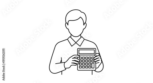 Man Holding Calculator, Business Finance Calculation, Accounting Concept