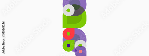 Abstract colorful overlapping circles create playful design. Simple shapes, vibrant hues, modern aesthetic. Clean background enhances visual impact.