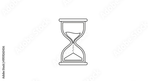 Hourglass Icon Outline, Time Passing Symbol, Sand Timer Silhouette