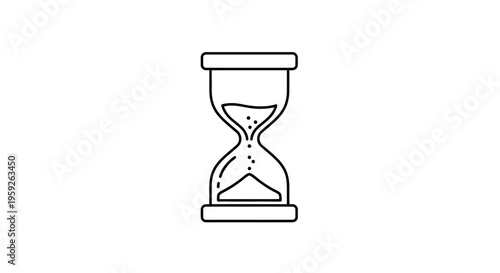 Hourglass icon, symbol of time passing, sand clock, countdown, deadline, and vintage time measurement