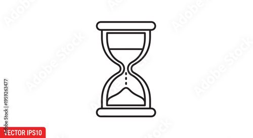 Hourglass icon, time passing, sand clock, countdown, deadline, time management concept