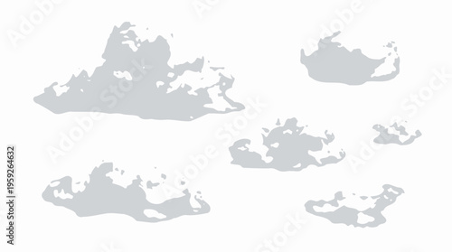 Minimalist Illustration of Diverse Island Archipelago for Travel and Geography Concepts