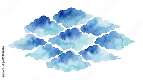 Minimalist Watercolor Cloud Illustration for Creative Design Use