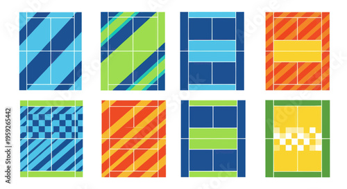 Colorful Tennis Court Patterns - Sport Backgrounds