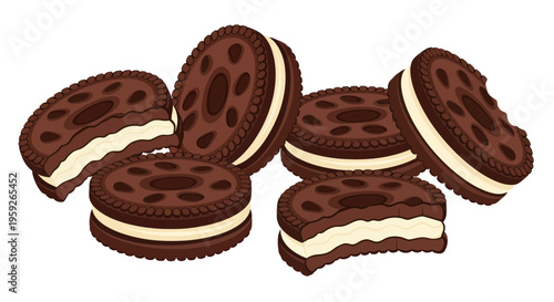 Delicious Chocolate Sandwich Cookies with Cream Filling
