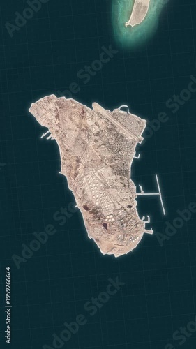 Kharg Island Map Loop Animation in Vertical Format