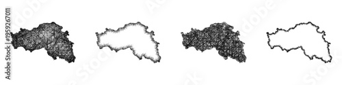 Sketch Belgorod outline map design set