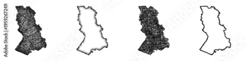 Sketch Karelia outline map design set