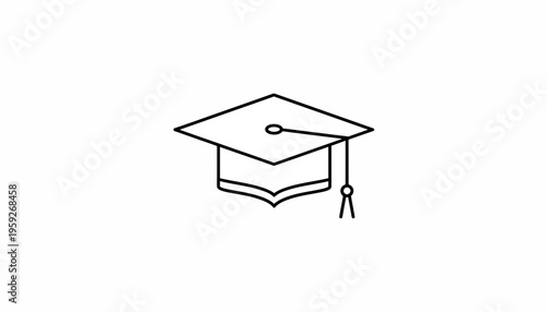 Graduation Cap Icon, Academic Achievement, Education Symbol, Knowledge, Study