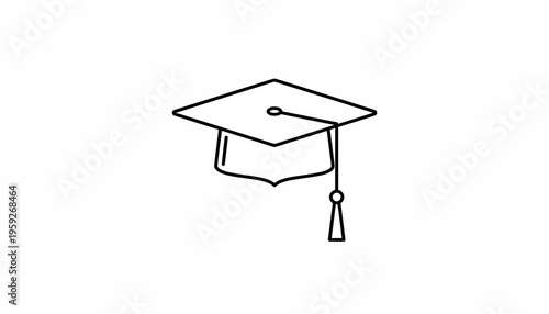 Graduation Cap Icon, Graduation Cap Outline, Graduation Symbol, Education, Academic Achievement