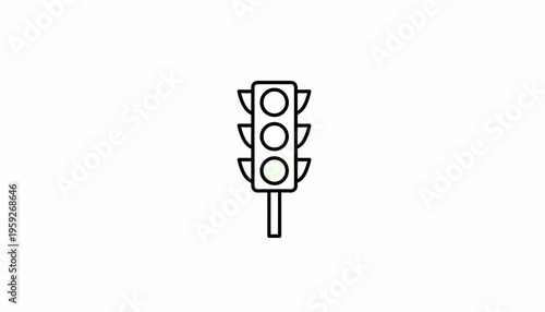 Green Traffic Light Icon, Go Signal, Road Safety Symbol, Simple Vector Illustration