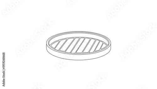 Grill Grate Icon, Barbecue Equipment, Outline, Isolated