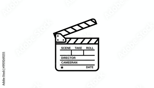 Film Clapperboard Icon: Movie Production, Cinema, and Video Making Symbol